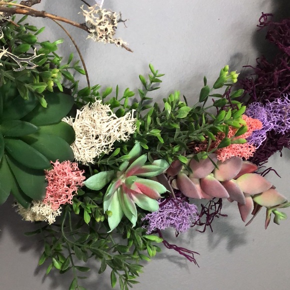 NEW Spring grapevine wreath succulent moss bird mushroom 🍄 cottage core - Picture 6 of 17